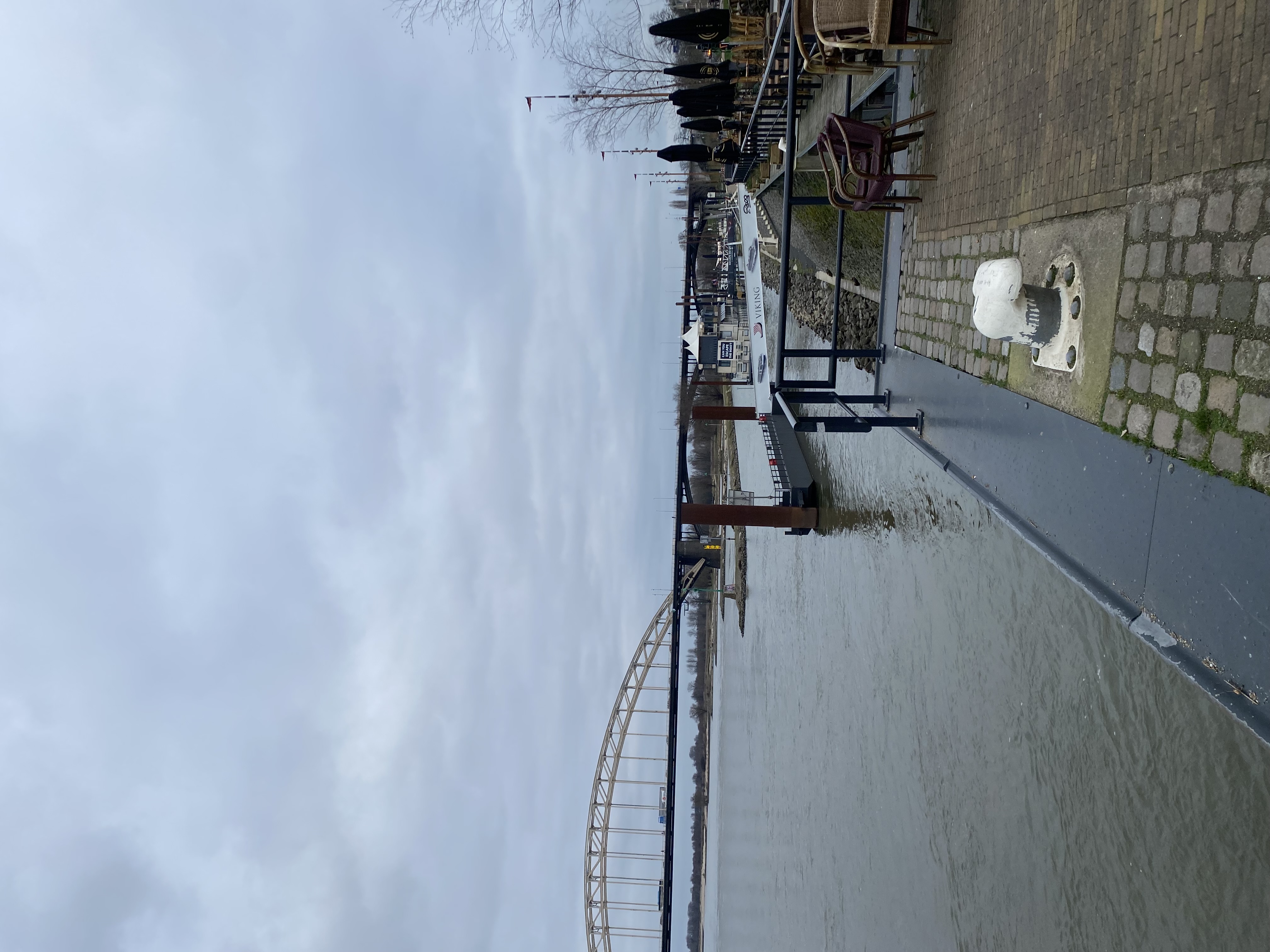 Waalkade street pier in Nijmegen 