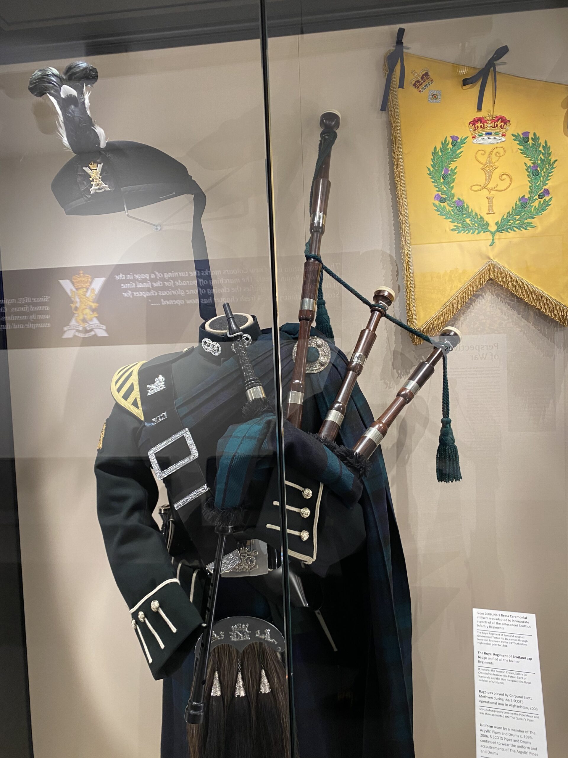 Bagpipes and outfit of an Argyll fighter