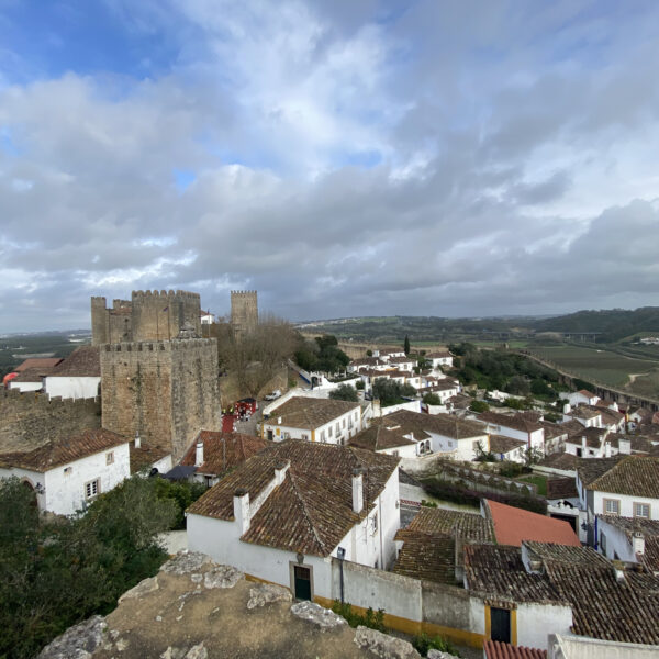 Old Obidos town from the top of the Moorish walls