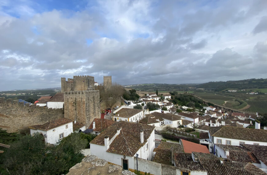 Old Obidos town from the top of the Moorish walls