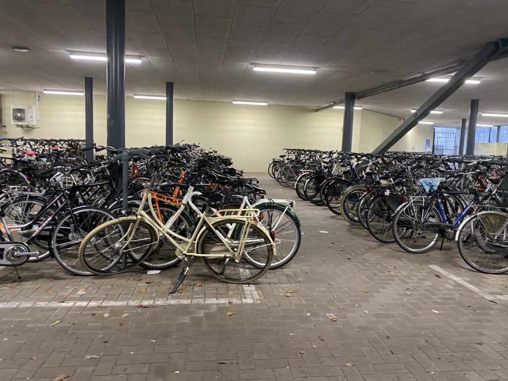 Erasmus building bike parking in Radboud University